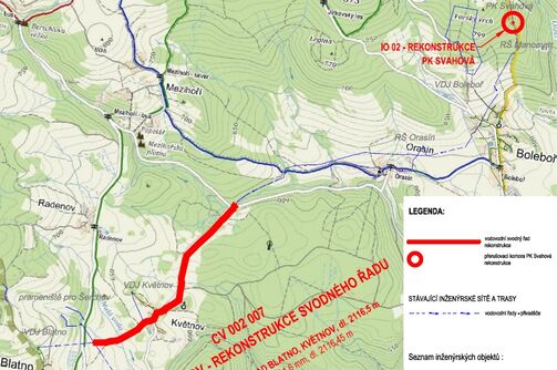 Provedeme rekonstrukci poruchového svodného vodovodního řadu v Květnově, jenž je místní částí obce B