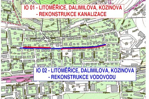 Zrekonstrulujeme kanalizaci a vodovod v Litoměřicích, v Dalimilově a Kozinově ulici, pro cca. 250 na
