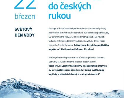 22. březen: Světový den vody - upozorňuje na důležitost koloběhu vody v přírodě. My si jej uvědomuje