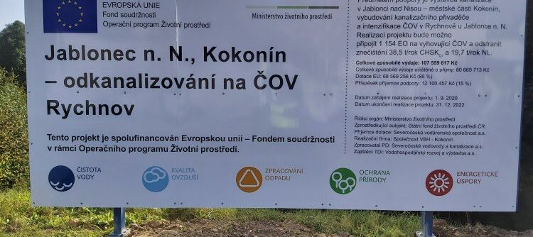 Dokončili jsme část projektu Kokonín: Kanalizační propojení Kokonín – Rychnov je hotové