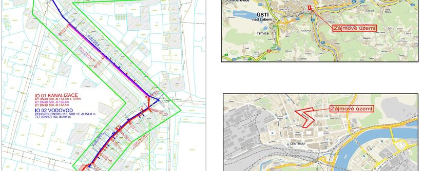 Žatec, ul. Nákladní a Karla IV., rekonstrukce vodovodu a kanalizace