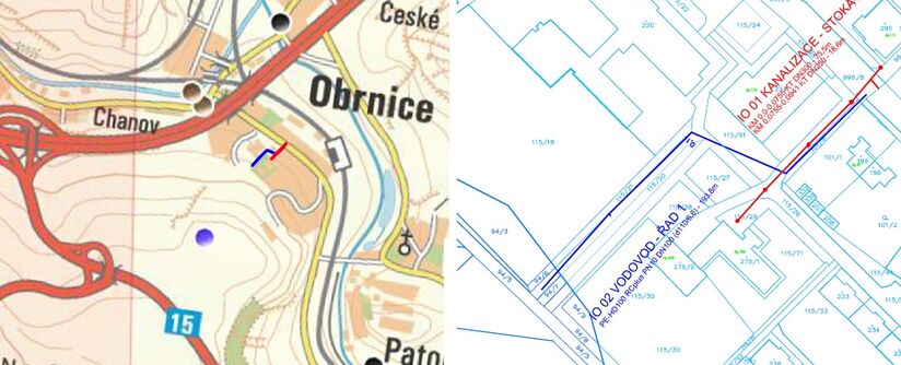 Obrnice, Mírová, rekonstrukce vodovodu a kanalizace