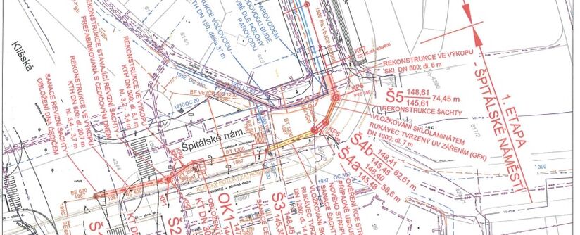 Ústí nad Labem, Moskevská, rekonstrukce vodovodu a kanalizace