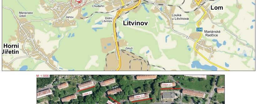 Litvínov, Na Kopci, Hamerská, Chemiků, rekonstrukce kanalizace