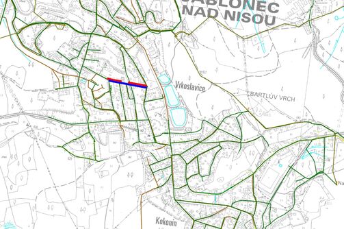 Jablonec nad Nisou-Vrkoslavice, Blanická, rekonstrukce vodovodu a kanalizace