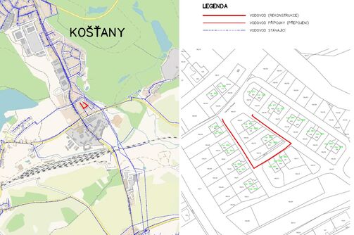 Košťany, Kamenný pahorek - rekonstrukce vodovodu