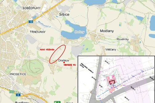 Modlany, Srbice - vodojem a navazující řady