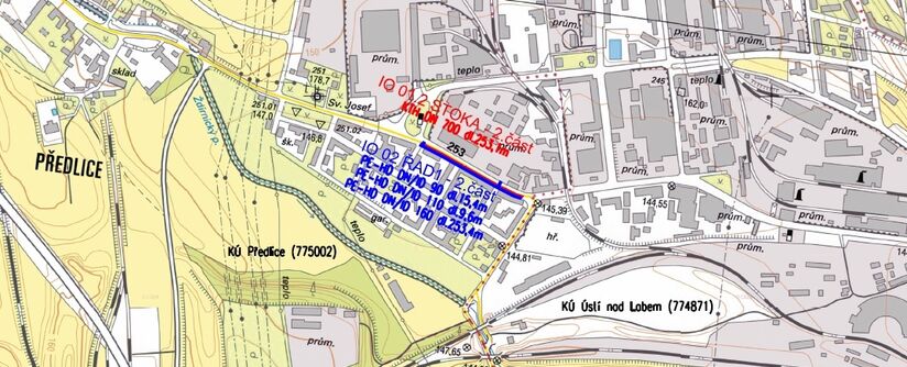 Ústí nad Labem, Hrbovická, rekonstrukce vodovodu a kanalizace
