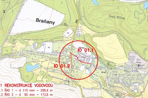 Braňany, Bílinská, Petra Bezruče - rekonstrukce vodovodu