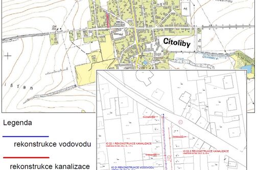 Cítoliby, Fügnerova - rekonstrukce vodovodu a kanalizace