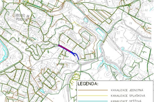 Liberec, Broumovská - rekonstrukce vodovodu a kanalizace
