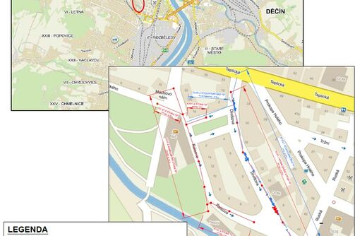 Děčín, Divišova, Raisova, Máchovo náměstí, rekonstrukce vodovodu a kanalizace