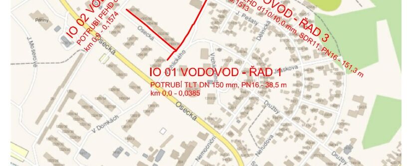 Duchcov, Osecká - rekonstrukce vodovodu