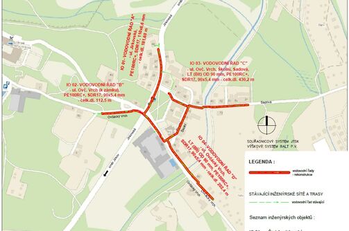 Jirkov, Červený Hrádek - rekonstrukce vodovodních řadů