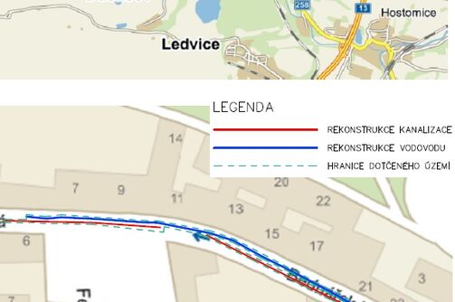 Duchcov, Bednářská - rekonstrukce vodovodu a kanalizace