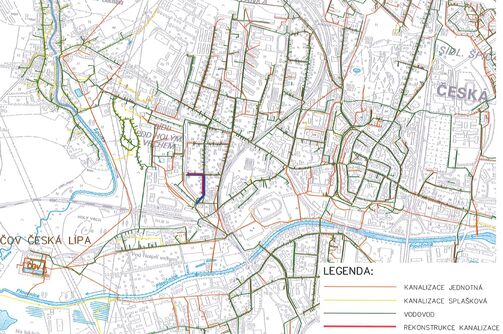 Česká Lípa, Jiřího z Poděbrad, Tylova - rekonstrukce vodovodu a kanalizace