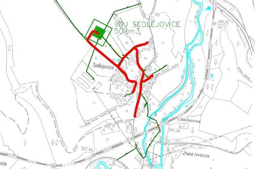 Sychrov, Sedlejovice - rekonstrukce vodovodu