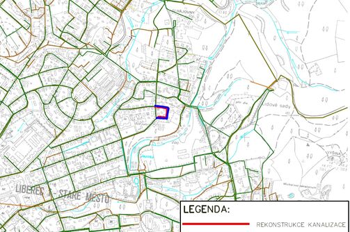 Liberec, Horova, Janáčkova - rekonstrukce vodovodu a kanalizace