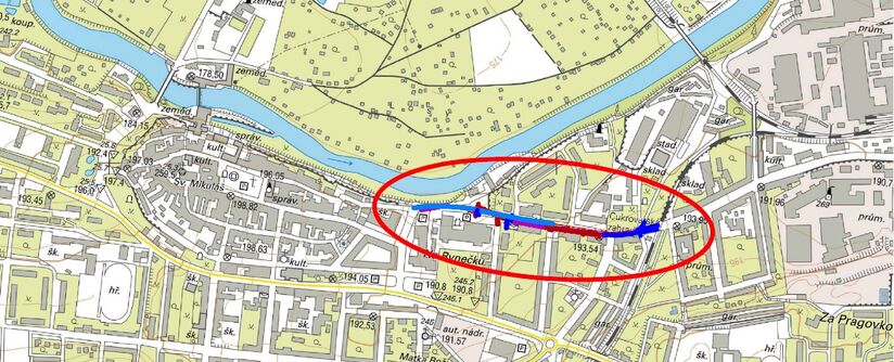 Louny, Husova - rekonstrukce vodovodu a kanalizace