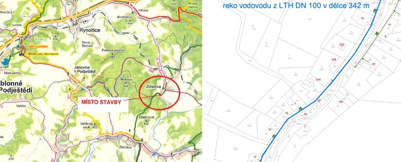 Zdislava - rekonstrukce vodovodu mezi č. p. 2 až 12