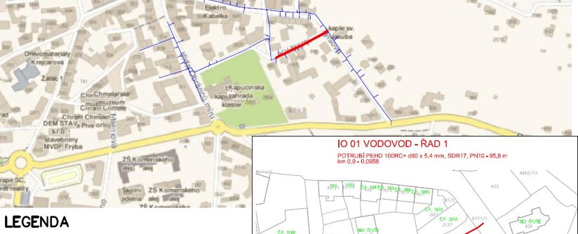 Žatec, Klášterní - rekonstrukce vodovodu
