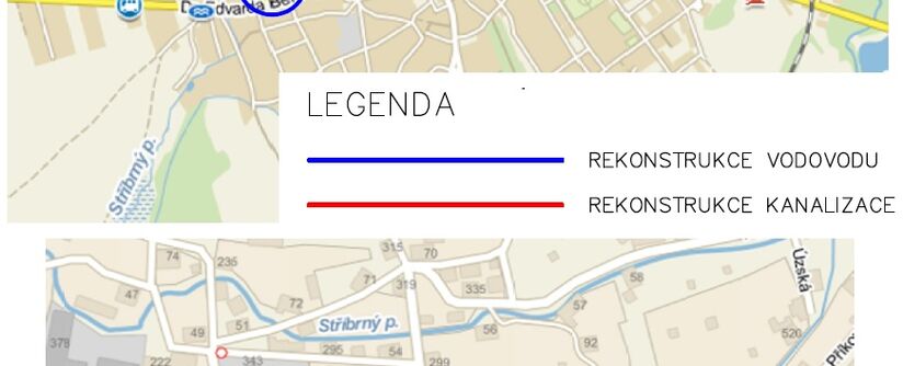 Šluknov, Husova - rekonstrukce vodovodu a kanalizace