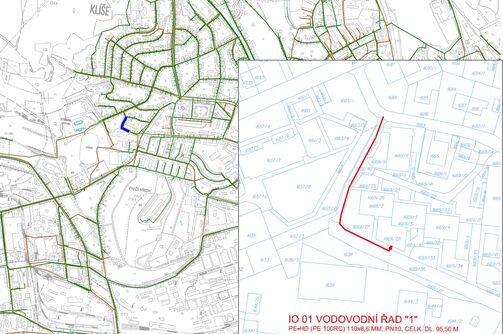 Ústí nad Labem, Klíšská, lokalita U Hnáty - rekonstrukce vodovodu