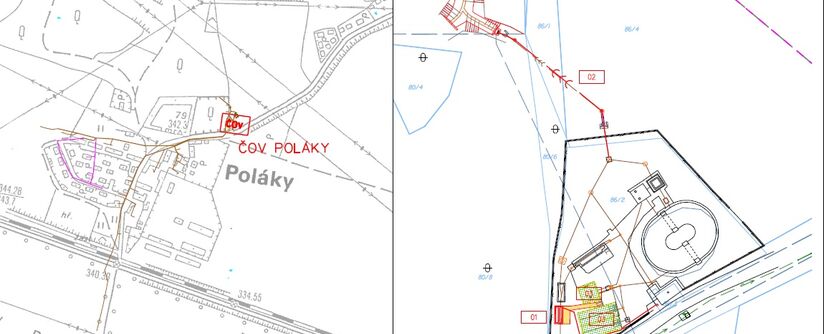 Chbany - Poláky, stavebně-technické úpravy ČOV