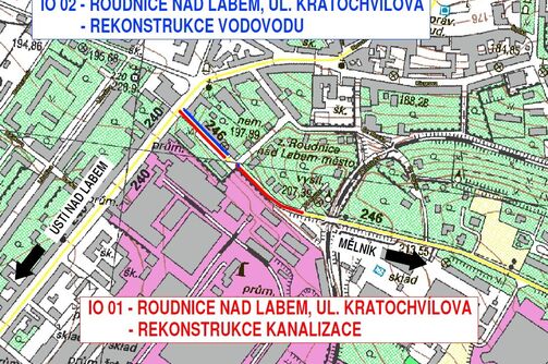 Roudnice n. Labem, Kratochvílova - rekonstrukce vodovodu a kanalizace