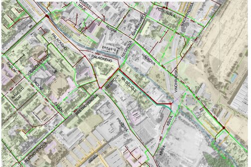Chomutov, Palackého, Riegrova, Na Bělidle - rekonstrukce kanalizace a vodovodu