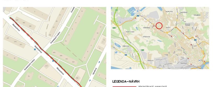 Ústí nad Labem, Masarykova - rekonstrukce kanalizace