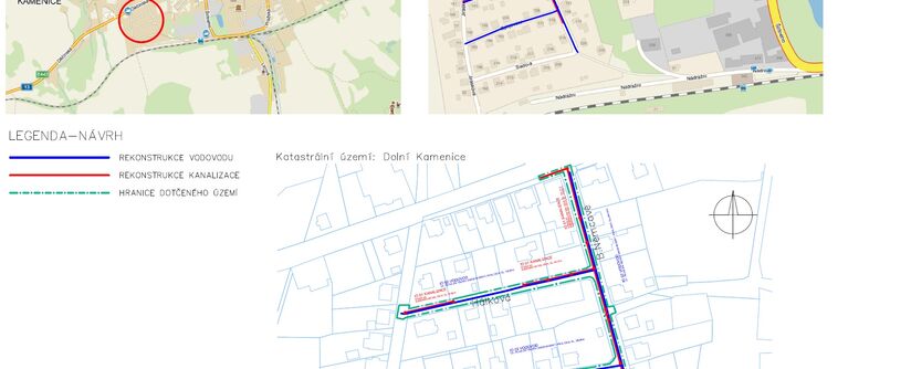 Česká Kamenice, B. Němcové, Hálkova, Spojovací – rekonstrukce kanalizace a vodovodu