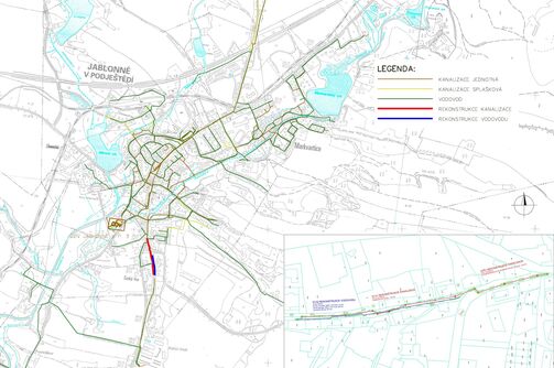 Jablonné v. P., Česká Ves, Lidická – rekonstrukce kanalizace a vodovodu
