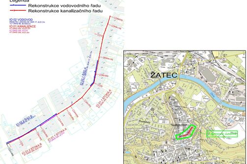 Žatec, Oblouková, Dvořákova – rekonstrukce kanalizace a vodovodu