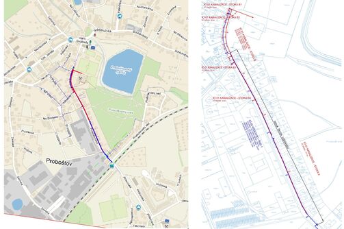 Proboštov, Proboštovská – rekonstrukce kanalizace a vodovodu