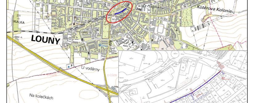 Louny, Jiráskova – rekonstrukce kanalizace a vodovodu