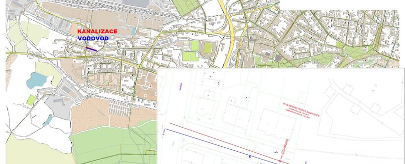 Teplice, Luční - rekonstrukce vodovodu a kanalizace