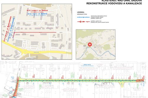 Klášterec nad Ohří, Sadová - rekonstrukce kanalizace a vodovodu