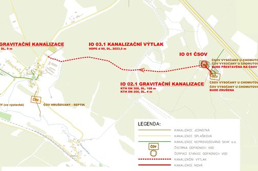 Hrušovany, Vysočany – převedení OV na ČOV Hrušovany