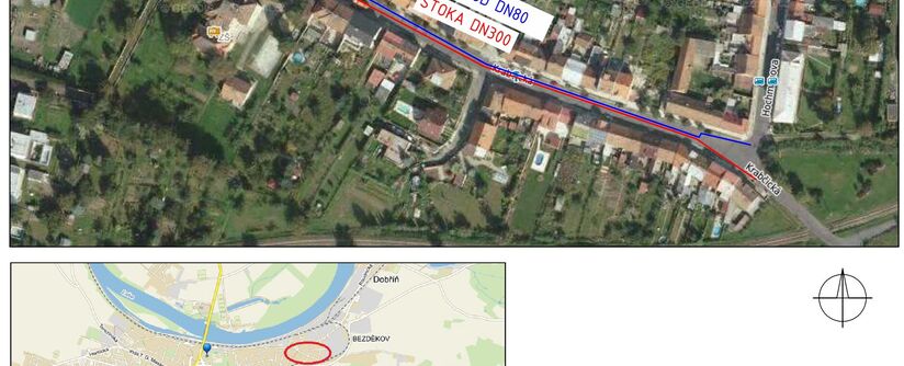 Roudnice n. L., Krabčická – rekonstrukce kanalizace a vodovodu