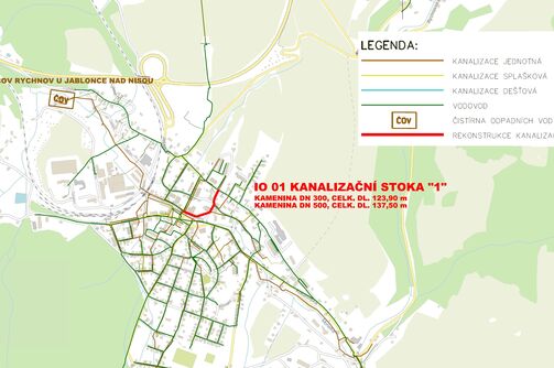 Rychnov u Jablonce n. N., Horská, náměstí Míru - rekonstrukce kanalizace