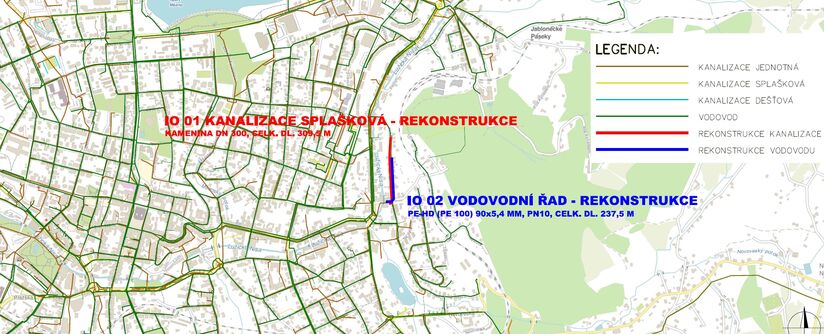 Jablonec n. N., Na Mýtině, V Nivách - rekonstrukce kanalizace a vodovodu