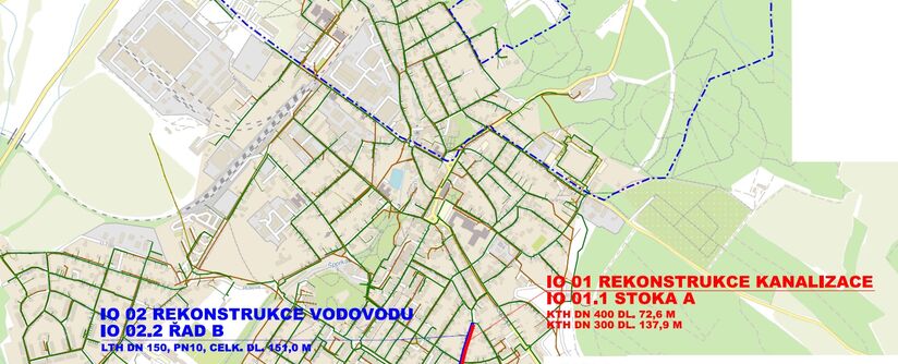 Nový Bor, Česká - rekonstrukce kanalizace a vodovodu