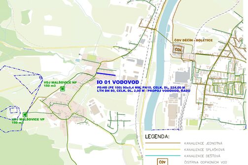 Malšovice, č.p. 39 – č.p. 40 – rekonstrukce vodovodu