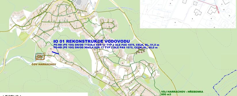 Harrachov, Anenské údolí u č.p. 323 - rekonstrukce vodovodu