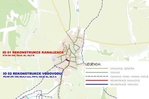 Kravaře, Nádražní - rekonstrukce kanalizace a vodovodu