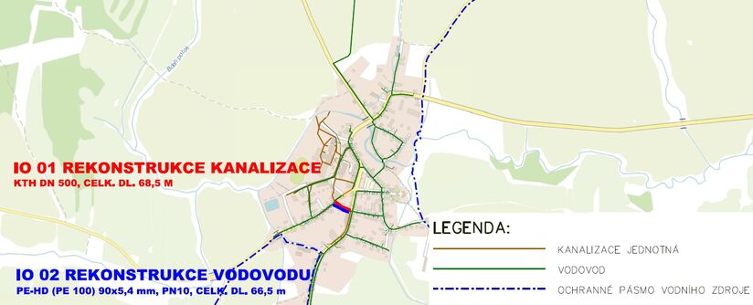 Kravaře, Nádražní - rekonstrukce kanalizace a vodovodu