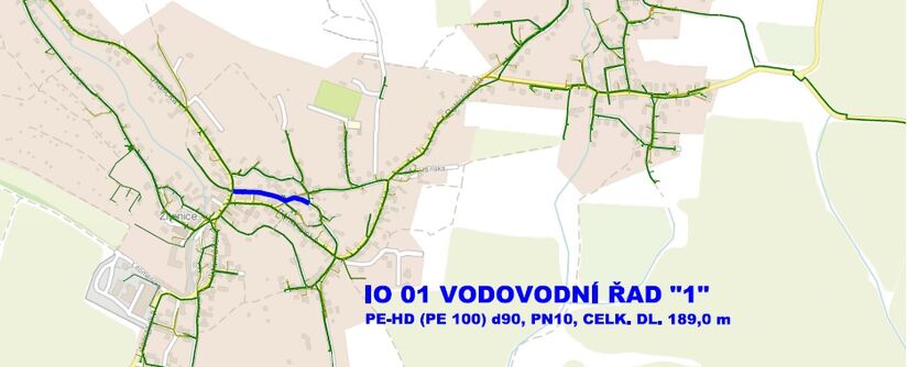 Žitenice, nad OÚ - rekonstrukce vodovodu