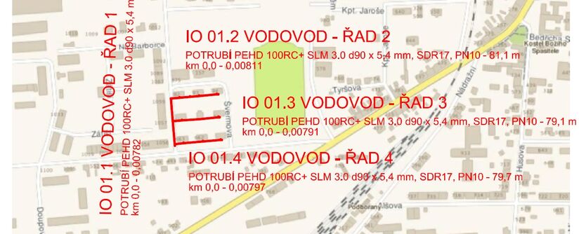Podbořany, Na Barborce, rekonstrukce vodovodu