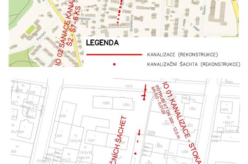 Kadaň, Dvořákova, rekonstrukce kanalizace